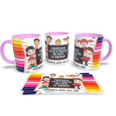 Imagem de Canecas Rosa Personalizadas dia dos Professores - Estampa Sublimada, M
