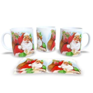 Imagem de Canecas de Porcelana Personalizadas Papai Noel 3 - Estampa Sublimada, 