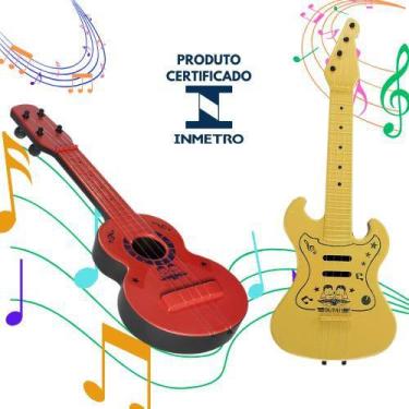 Imagem de Kit Com 2 Instrumentos Musicais Para Criança - Violinha Violão E Guita