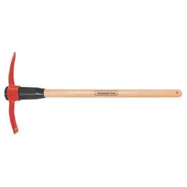 Imagem de Picareta metalica estreita tamanho 5 cabo de madeira de 90 cm tramonti