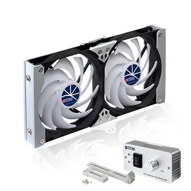 Imagem de Titan - Ventilador de ventilação lateral de geladeira dupla montado em rack de 90 mm 12V/24V DC 90mm com controlador de velocidade para RV, Motorhome, Caravan- TTC-SC09TZ(A)