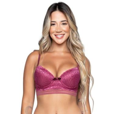 Imagem de Sutiã Lingerie Bella Fiore Modas Com Bojo Renda e Elástico Roupa Íntim