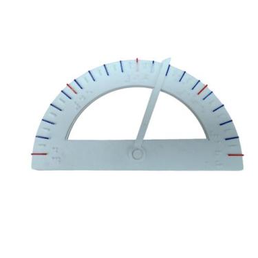 Imagem de Transferidor Braille Tátil Baixa Visão 180 Graus - InclusivaDigital