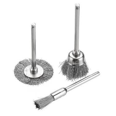 Imagem de kit 21 peças escova de aço para micro retifica - E-San