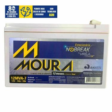 Imagem de Bateria Estacionária Moura Recarregável 12V 7Ah 2,1A Ideal Para Rabeta