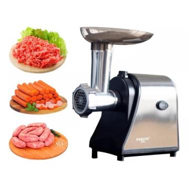 Imagem de Moedor Carne Profissional Elétrico Funil Linguiça Kibe 1500w Potente -