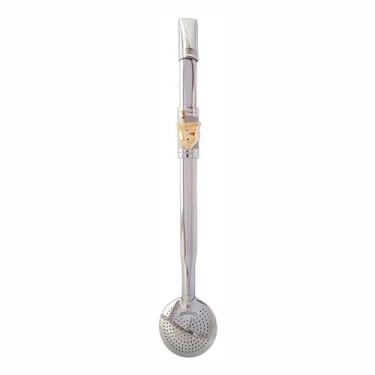Imagem de Bomba p/ Chimarrão e Tereré Inox- c/ Pingente Banhado a Ouro - Patron