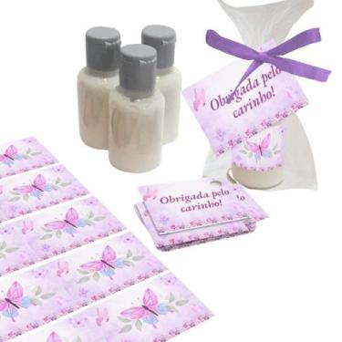 Imagem de Kit 25 Lembrancinhas Hidratantes Tema Borboleta Para Festas de 15 Anos