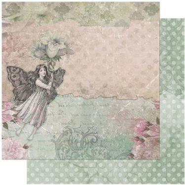 Imagem de Papel Scrapbook Dupla Face Fada,arabesco,flor Sd-1050 30,5x30,5cm Lito