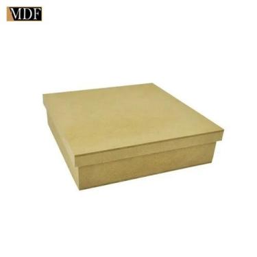 Imagem de Kit 6 Caixa Quadrada Tampa Sapato 30x30x7 Mdf Madeira - ATACADÃO DO AR