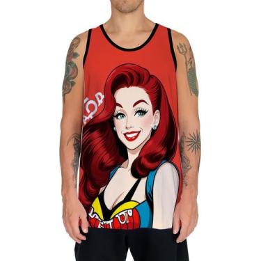 Imagem de Camiseta Regata Tshirt Estampa Mu.lher Ruiva Pop Art Moda 2 - Enjoy Sh