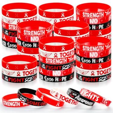 Imagem de 100 pulseiras de silicone com fita laranja de conscientização sobre leucemia, câncer renal, leucemia, linfoma cerebral, apoio à conscientização do câncer para eventos sociais públicos de bem-estar
