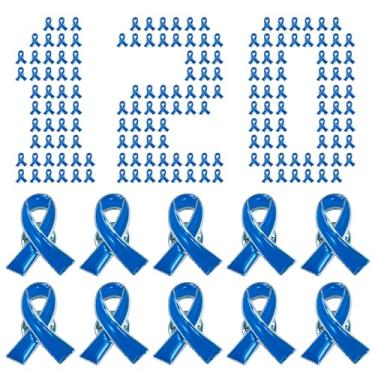 Imagem de 120 peças de alfinetes de fita de conscientização azul claro colorretal cólon próstata produtos para conscientização do câncer de próstata, Liga de aço, Sem Pedra Preciosa