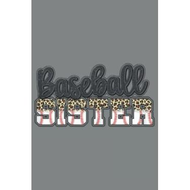 Imagem de Bleached Baseball Sister Leopard Heart Funny Mothers Day: Easter Lined Notebook 6x9 inch 121 Pages