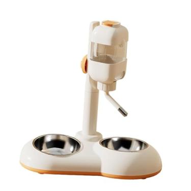 Imagem de Bothyi Bebedouro automático para gatos, suporte para comida, tigela de aço inoxidável 2 em 1, tigela de água alargada para gatinhos que saem de casa