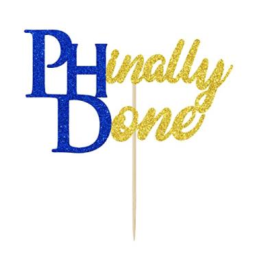 Imagem de Glitter PHinally Done Cake Topper - PHD Graduation Decorations - Congrats PHD, Philosophy Graduation, College Graduate Decoration SuppliesF