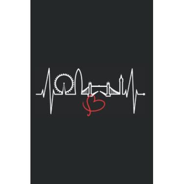 Imagem de London Heartbeat: Notebook for London Skyline Heartbeat England Fan UK Lover I Love London (Ruled Paper, 120 Lined Pages, 6" x 9") Beautiful London Skylines For Fans & Residents