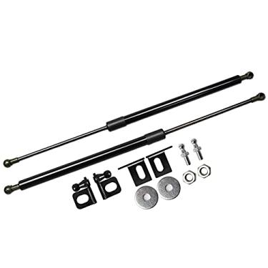 Imagem de KUNSYOUKIM Suportes De Elevação Para Honda Civic 9Th Fb/Fg 2011-2016 Capô Dianteiro Modificar Fibra De Carbono Amortecedores De Choque A Gás Amortecedores De Mola Barra (2 Peças) (Preto Normal)