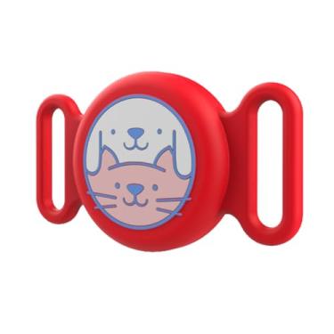 Imagem de Capa Case para Airtag Coleira Pet Gato Cachorro a Prova de Água Impermeável Silicone Rastreador Localizador Air tag (VERMELHO)