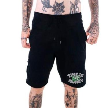 Imagem de Bermuda Masculina Moletom‎ Abstract Time Is Money All Street-Masculino