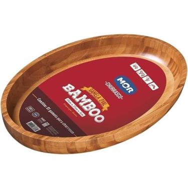 Imagem de Gamela Para Churrasco De Bamboo Saladeira Oval 41x27 - Mor