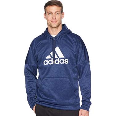 Imagem de adidas Moletom masculino com capuz e logotipo da equipe de atletismo, Collegiate Navy Melange, G