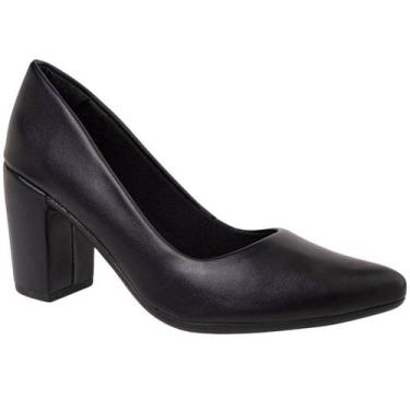 Imagem de Sapato Scarpin Feminino Salto Alto Bloco Grosso Social Casual Via Ange