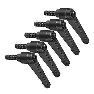 Imagem de CoCud Puxadores de alavanca de fixação, rosca macho M8 x 16 mm, botões de parafuso giratório de liberação rápida ajustáveis pretos - (Aplicações: para máquinas de torno), 5 peças