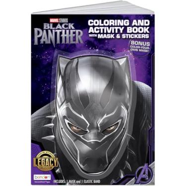 Imagem de Black Panther Coloring Book | Marvel Activity Book | Marvel Superhero Coloring | Black Panther Mask with Elastic Strap | Officially Licensed