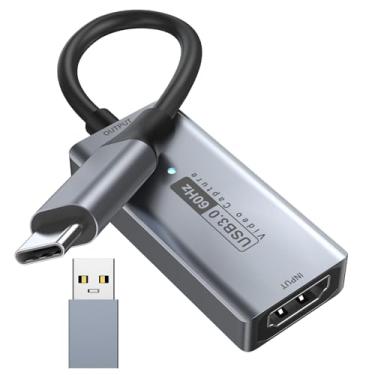 Imagem de Newhope Placa de captura de vídeo, 4K HDMI para USB C 3.0 placa de captura, 1080p HD 60fps ao vivo e gravação de áudio de vídeo para jogos, streaming, ensino, videoconferência