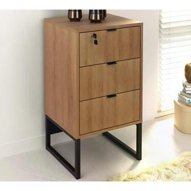 Imagem de Gaveteiro Com Chave 0Pes Tubular Me4158 Amendoa Preto Amendo