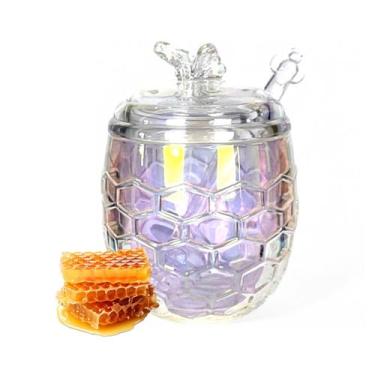 Imagem de Meleira Bee Transparente Em Vidro Com Colher Mel 230ml - Hauskraft