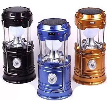 Imagem de Lanterna de Camping Solar LED, 3 Cores, Recarregável, Portátil, Dobrável