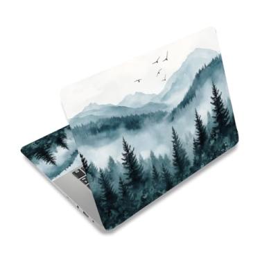 Imagem de PLIGREAT Adesivo para laptop Misty Forest serve para laptop de 30.5 cm, 33.0 cm, 33.8 cm, 35.6 cm, 38.1 cm, laptop, universal, removível, vinil, pintura, arte, protetor, netbook, PC, capa decalque