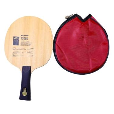 Imagem de Raquete T5000, 5 Folhas de Madeira e 2 de Carbono, com Capa Protetora Vermelha Tênis de Mesa