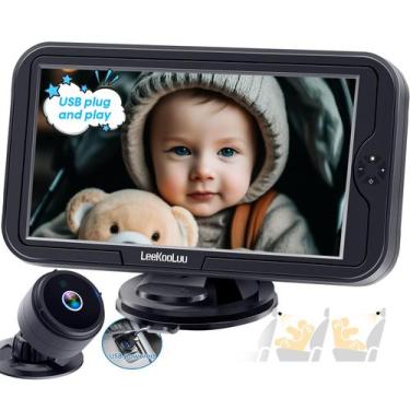 Imagem de Câmera de carro de bebê LeekoOluu HD 1080P Night Vision, rotação de 36