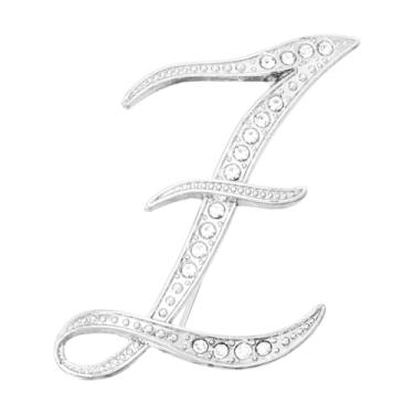 Imagem de PATIKIL Broche de letra, letra Z broches de strass metal cristal alfabeto A-Z broche de lapela para mulheres joias presente terno roupas chapéu vestido casaco artesanato, tom prata, length, Metal
