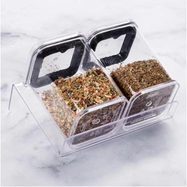 Imagem de Porta Condimento E Tempero Organizador Tampa Hermética Com Suporte Modular Cozinha