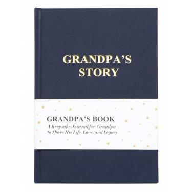 Imagem de Diário de histórias de vida do vovô, livro para preencher, livros de herança para avós, presentes de lembrança significativos da neta para o dia dos pais, aniversário, Natal (vovô azul)