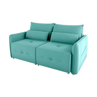 Imagem de Sofá Cama 2 Lugares Com Almofadas 205Cm Celine Veludo Cinza Matrix, VE