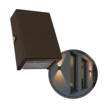 Imagem de Arandela Slim 2 Focos Alumínio Marrom p/G9 Externa Parede Muro ST3144 