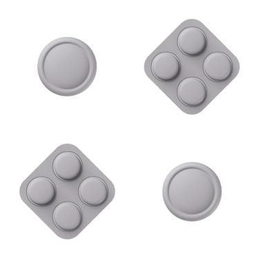 Imagem de PlayVital Button Caps + Thumb Grip Set for Nintendo Switch 2, 2 Silicone Colorful ABXY Directional Button Covers & 2 Joystick Caps for Joycon - New Hope Gray
