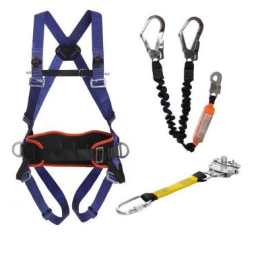 Imagem de Cinto Paraquedista Abdominal 5 pontos com Talabarte Duplo e Trava Qued