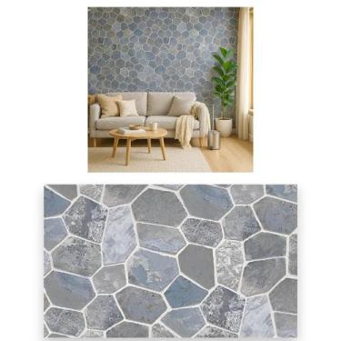 Imagem de Papel de Parede Adesivo em PVC 5MX45CM PVC Pedras Cinzas - Giftutil