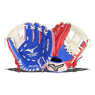 Imagem de Mizuno Luvas de beisebol unissex GPP1100Y3MEC Prospect Series PowerClose, 28 cm, mão esquerda, vermelho/creme/Royal Deep III, 1 unidade (pacote com 1)