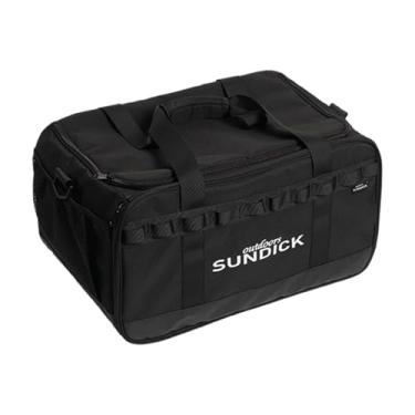 Imagem de Aymzbd Bolsa de armazenamento para acampamento, bolsa de ombro 36 L, anticolisão, de academia, para churrasco, organizador de botijão de gás para utensílios, Preto