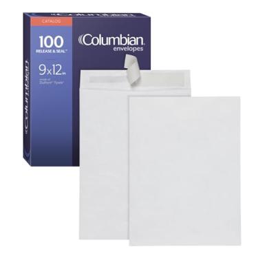 Imagem de Columbian Envelopes autovedantes, envelopes autovedantes, feitos com material DuPont Tyvek, 6,4 kg, resistente a perfurações, rasgos e umidade, branco, 23 x 30 cm, 100 por caixa (1016969)