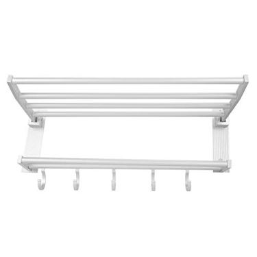 Imagem de Prateleira do Banheiro, Acessórios, Design da Moda, Economia de Espaço, Rack de Toalha de Alumínio para Organização do Banheiro