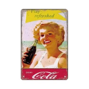 Imagem de Placa De Parede De Lata De Metal Para Refrigerantes Vintage Cola Para 