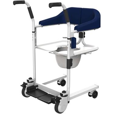 Imagem de Cadeira De Rodas De Enfermagem,cadeira De Transferência De Elevador De Paciente Self-service,shifter Doméstico Para Idosos Paralisados De Enfermagem,roda Universa, Blue, BasicEdition